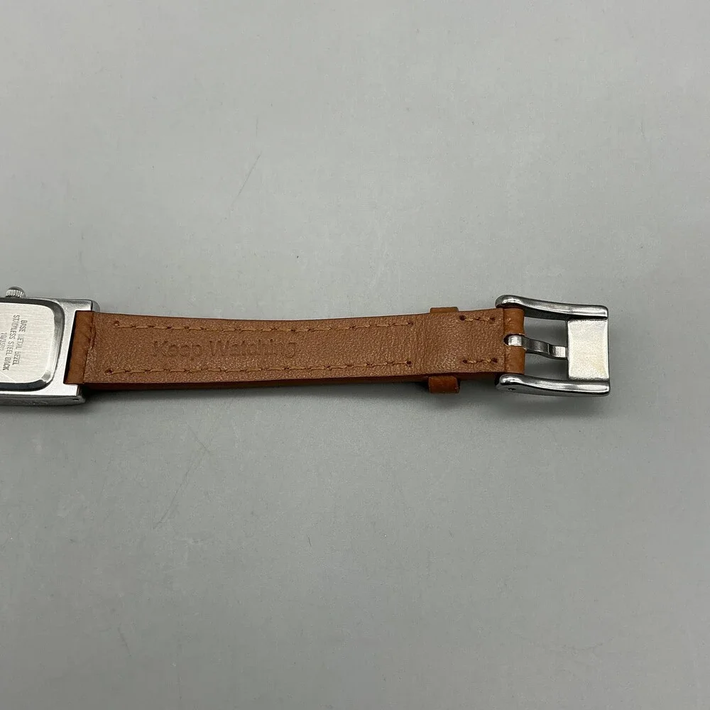 Anne Klein II Womens Watch 17mm Purple Crystal Bezel Brown Leather New Battery